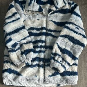 Cozy Blue and White Sherpa Jacket